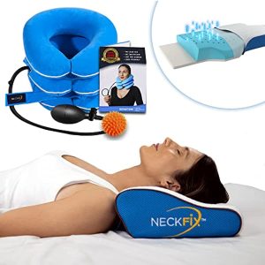 Bundle Cervical Neck Traction Device & Cervical Pillow for Neck Pain Relief - Pack by NeckFix