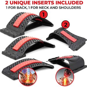 Primal Lightweight Neck, Shoulder, and Back Relief Stretcher - 2 Unique Support Inserts - Updated Design with Magnetic Acupressure PTS - Multi-Level Lumbar Support - Improve Flexibility, Posture