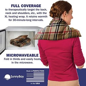 SunnyBay Extra Large Body Heat Wraps - Hot and Cold Therapy Pad Warmer or Microwavable Heating Pads - Upper & Lower Back, Shoulder & Heated Neck Wrap - Gifts for Men & Women (London)