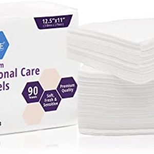 MED PRIDE Platinum Personal Care Towels [90 Pack]- Ultra Soft Dry Wipes- Disposable & Unscented for Baby Or Senior Care & Adults - Sanitary for Hand, Face, Body Or Incontinence- 12.5\'\'x11\'\'