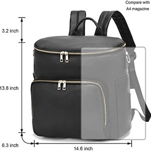 Diaper Bag Backpack Leather Backpack for Women Travel Backpack Baby Bag Large with Troller Straps Capacity for Wet Clothes, Breast Pump, Milk Bottle Brown