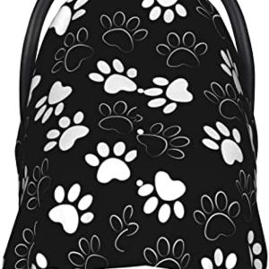 Animal Puppy Dog Paw Print Baby Car Seat Canopy Cover Multi Use Nursing Cover for Newborn Car Seat Canopy Mom Nursing Breastfeeding Covers Newborn Shower Gift