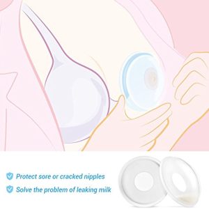 Breast Shells, Nursing Cups, Milk Saver, Protect Sore Nipples for Breastfeeding, Collect Breastmilk Leaks for Nursing Moms, Soft and Flexible Silicone Material, Reusable, 2-Pack
