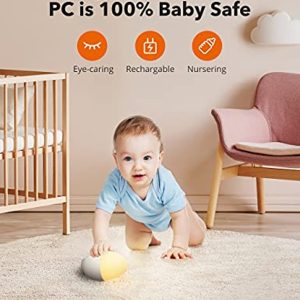 Nursery Night Light for Kids, JolyWell Dimmable LED Baby/Kids Night Light for Breastfeeding & Reading, Rechargeable & Portable Bedside Lamp, Free Stickers & Carabiner, up to 80H