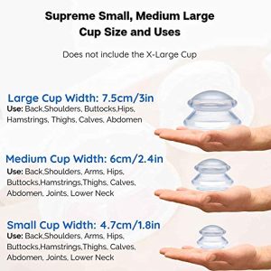 Cupping Warehouse Supreme DEEP PRO- 6 Cup Set - (3 Sizes) Professional Sturdy Rigid, Harder Silicone Cupping Therapy Sets for Cellulite & Body Treatments
