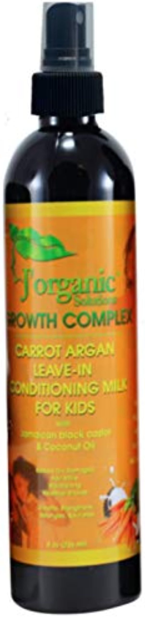 J’Organic Solutions Carrot Argan Kids Leave-In Conditioning Milk Detangler with Jamaican black castor, coconut oil & more