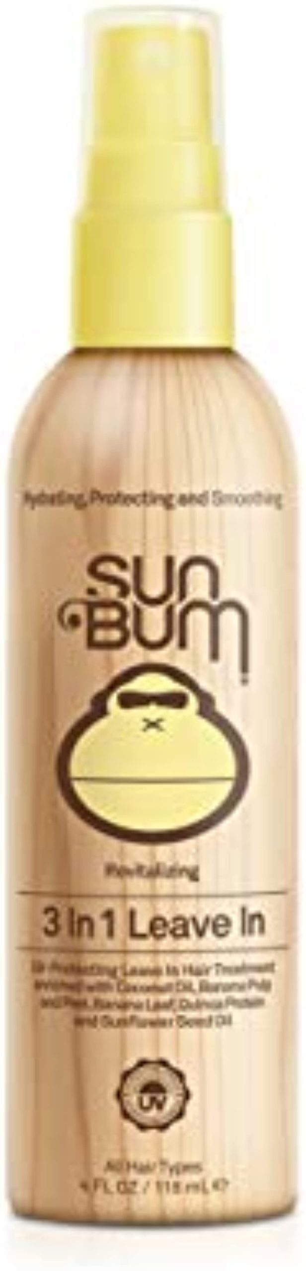 Sun Bum Revitalizing 3 in 1 Leave-In Conditioner Spray Detangler | Anti Frizz , Paraben and Gluten Free, Vegan, and Color Safe with UV Protection | 4 oz