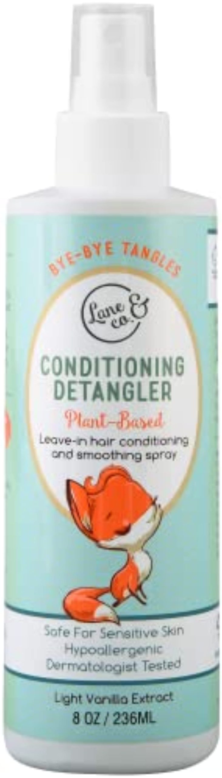 Lane & Co. Conditioning Detangler Spray for Kids & Babies - Leave In Conditioner Spray for Smoothing, Detangling - Vegan, Plant-Based, Child-Safe Formula - Natural Baby Hair Products - 8-oz. Bottle