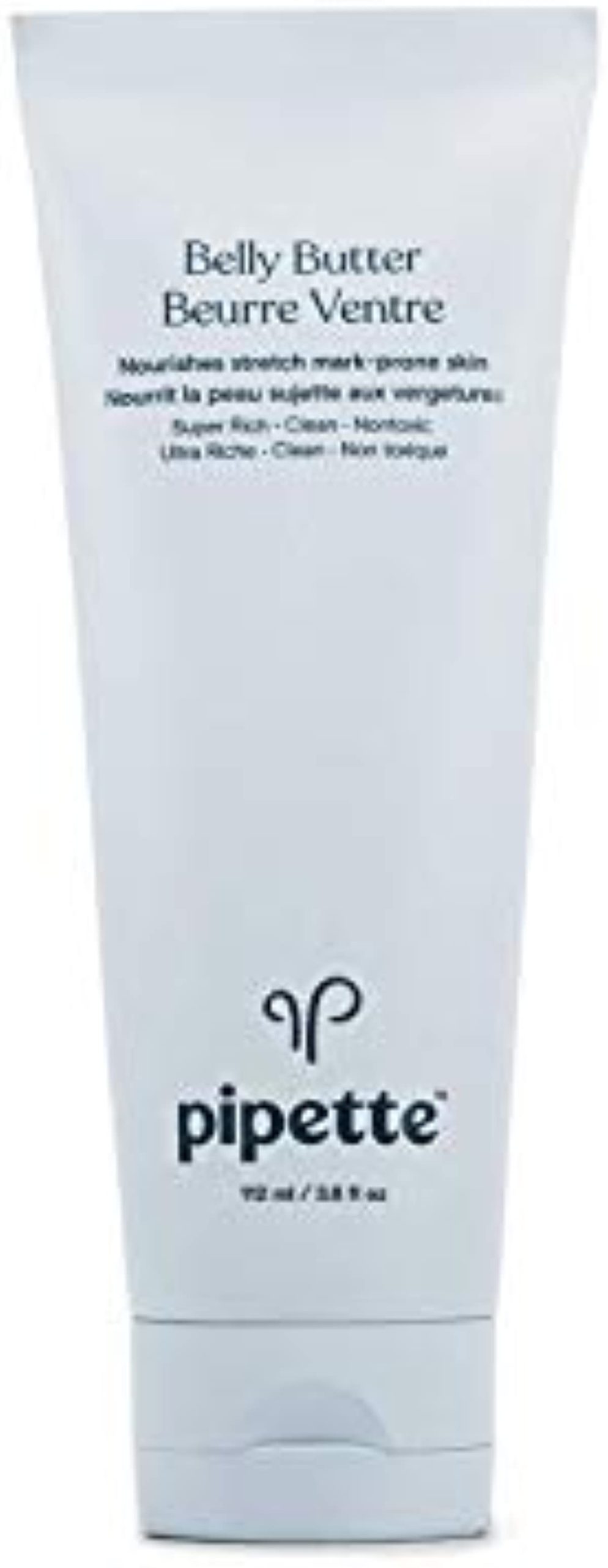 Pipette Belly Butter - Stretch Mark Cream for Pregnancy, Clean Hydrating Ingredients to Help Retain Skin’s Moisture, Shea Butter & Squalane, 3.8 fl oz