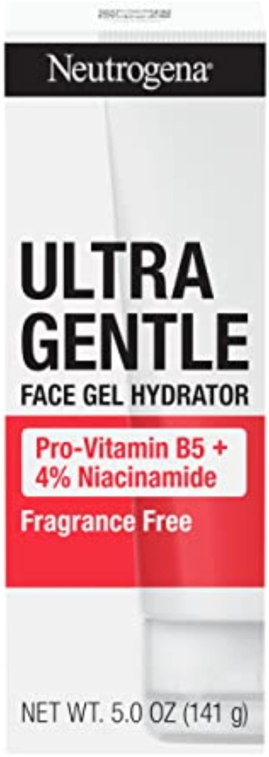 Neutrogena Ultra Gentle Face Gel Hydrator with Pro-Vitamin B5 & 4{1a898e6513adfa12855c93b3cbb17b7f9ffaf9fcfd10a6fb1b46494dd13f5561} Niacinamide Designed for Acne-Prone Skin, Lightweight Gel Cream Targets Uneven Skin Tone, Fragrance-Free, 5.0 oz