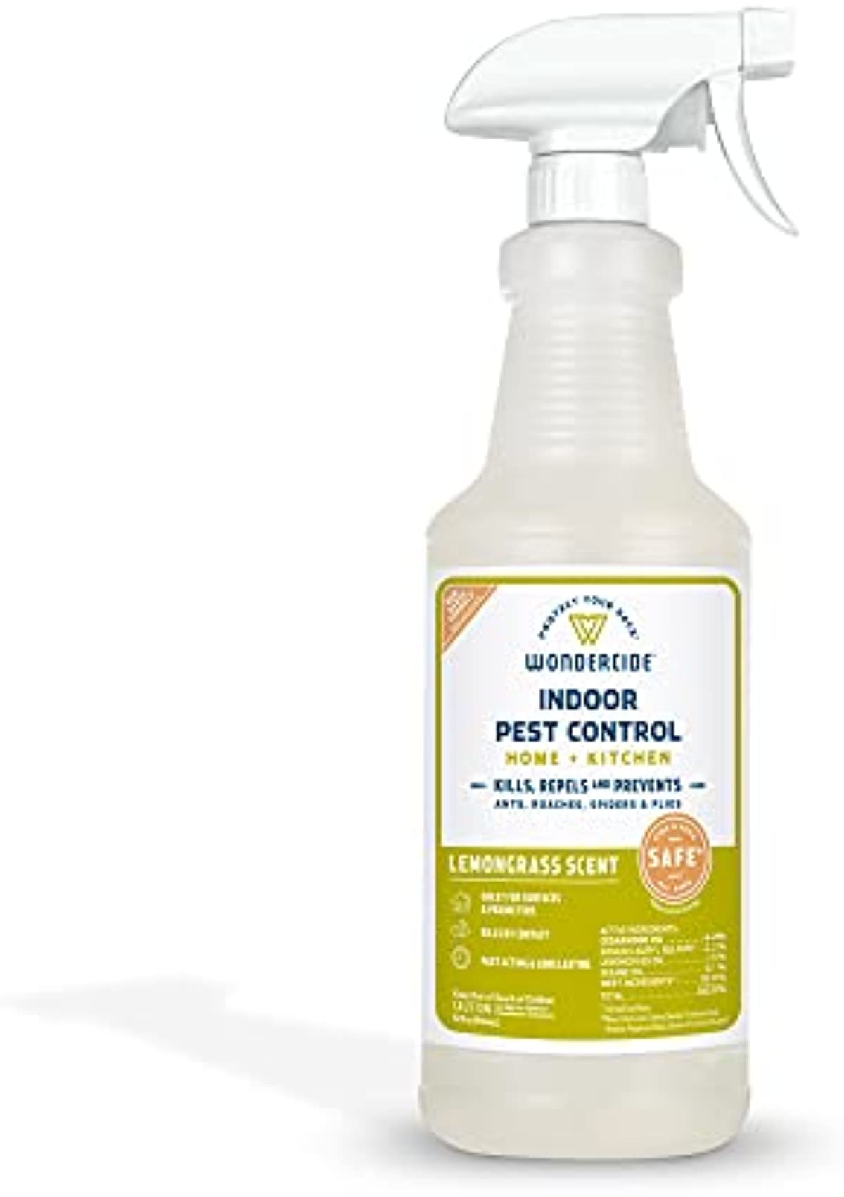Wondercide Natural Products - Indoor Pest Control Spray for Home and Kitchen - Fly, Ant, Spider, Roach, Flea, Bug Killer and Insect Repellent - Eco-Friendly, Pet and Family Safe — 32 oz Lemongrass