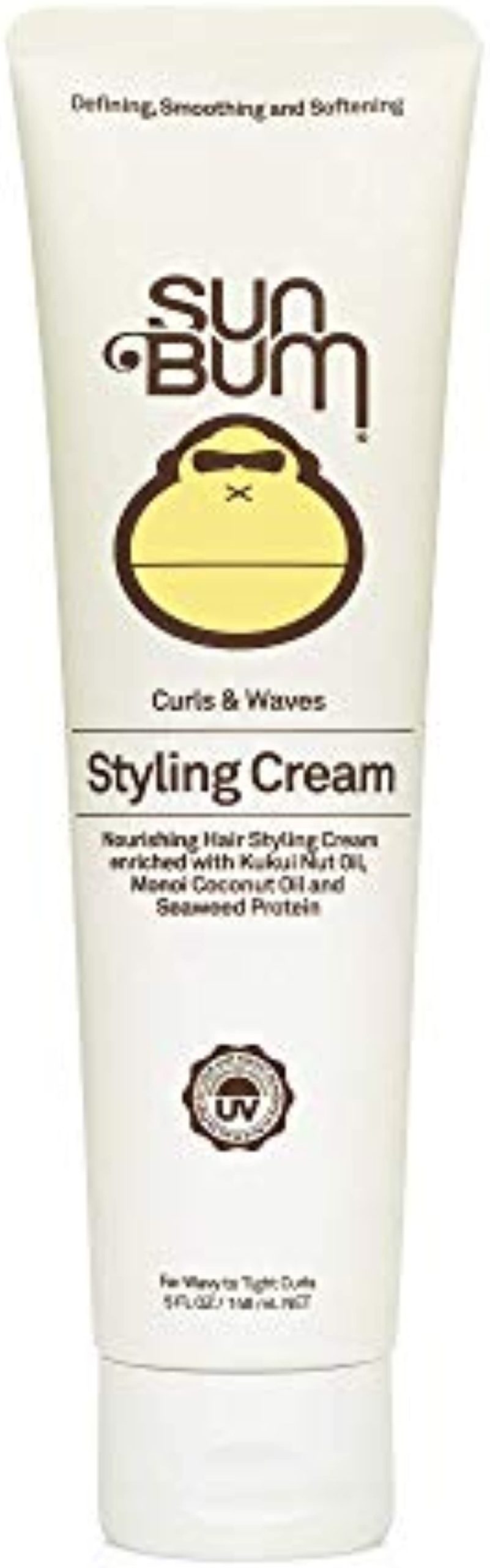 Sun Bum Curls & Waves Styling Cream | Vegan and Cruelty Free Moisturizing Hair Treatment for Wavy and Curly Hair | 5 oz