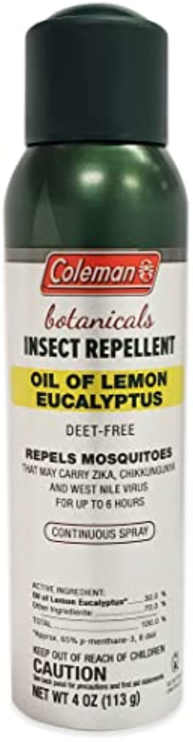 Coleman Naturally Based DEET Free Lemon Eucalyptus Insect Repellent Spray - 4 oz