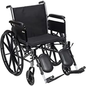 Drive Medical K320DFA-ELR Cruiser III Lightweight Folding Wheelchair with Flip Back Detachable Full Arms and Elevating Legrest, 1.6 Foot (Pack of 1)