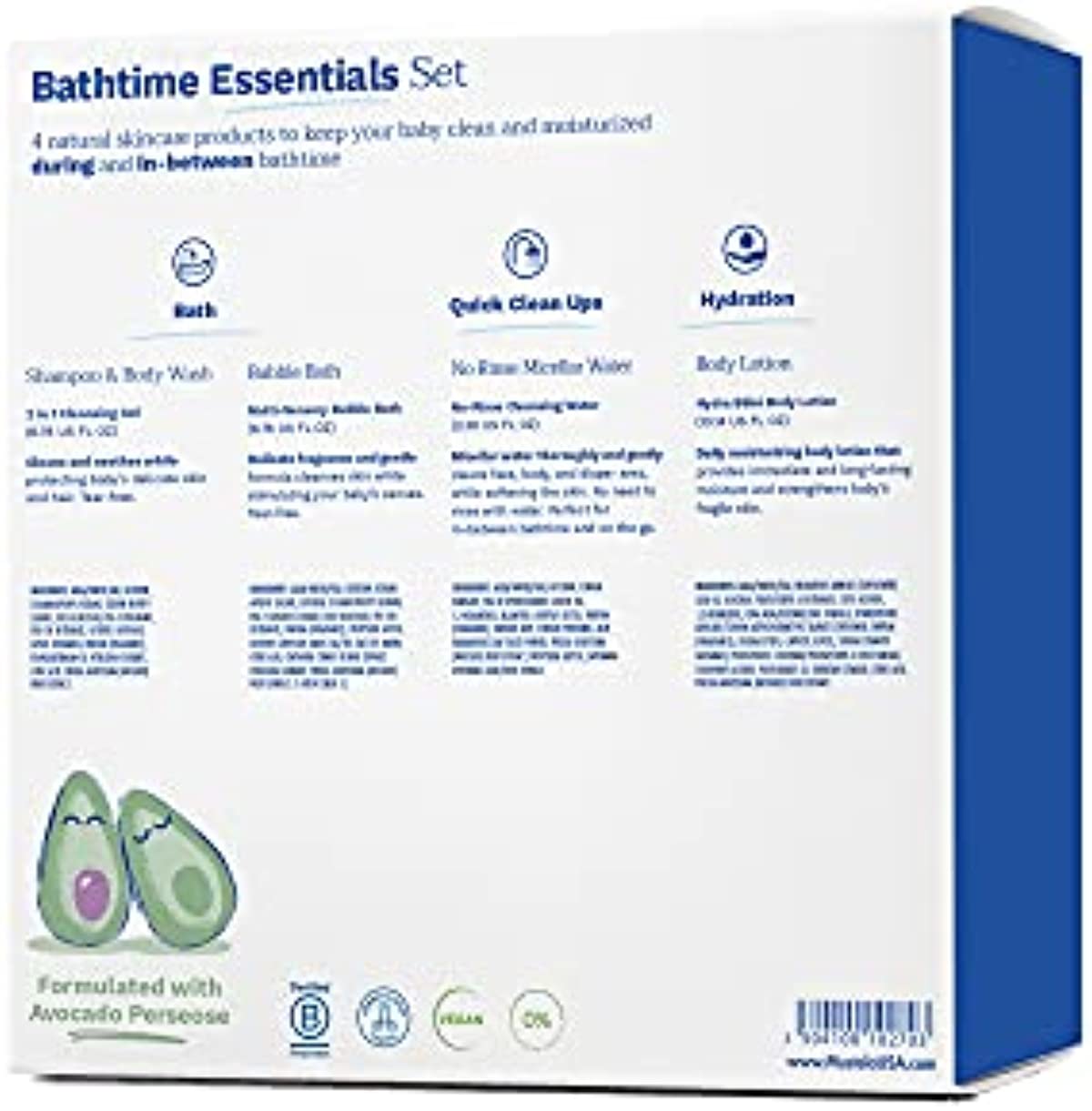 Mustela Baby Bath Time Essentials Gift Set - Natural & Plant-Based Baby Skin Care - 4 Items Set