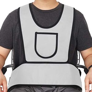 Fushida Patient Constraint Jacket Wheelchair Accessory Criss Cross Chest Vest Restraint Belt Wheelchairs Security Positioning Strap Prevent Elderly Forward Sliding(Gray, FYH395)