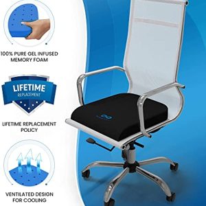 Everlasting Comfort Pure Memory Foam Wheelchair Seat Cushion and Lumbar Support Pillow for Office Chair Bundle