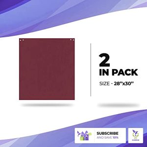 AMZ Medical Supply Pack of 2 Adult Clothing Protectors 28 x 30 Burgundy Adult Polyester Napkin with Stainless Steel Snap Closure Machine Washable Mealtime Protector for Men and Women Senior Clothing Bibs