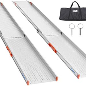 Ruedamann 7\'L x 11.6\" W Aluminum Wheelchair Ramp Wider Design,Holds Up to 800lbs, Perfect for Manual Wheelchairs,Heavy Scooters and Electric Wheelchairs