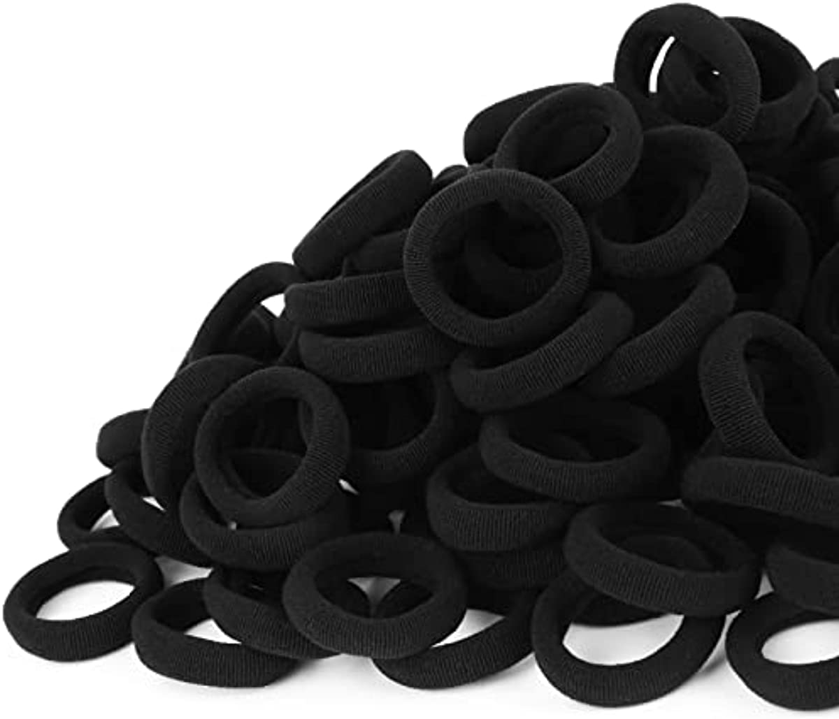 300PCS Black Toddler Kids Hair Ties – Infant Cotton Hair Ponytail Holders Baby Hair Bands – Kids Seamless Elastic Hair Bands, Soft and No Damage, 1.1 Inch in Diameter, 15 Colors, by Qarwayoc
