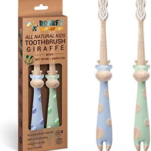 ROARex Vegan Eco Friendly All Natural Kids Toothbrush Made from Plants – Sweet Baby Giraffe | 100{3f93bc8066dcfdbc7f0f02e165791be10e87e4e412a0e98550d8c8375c2b7c24} Biodegradable and Compostable | 1{3f93bc8066dcfdbc7f0f02e165791be10e87e4e412a0e98550d8c8375c2b7c24} for The Planet Product
