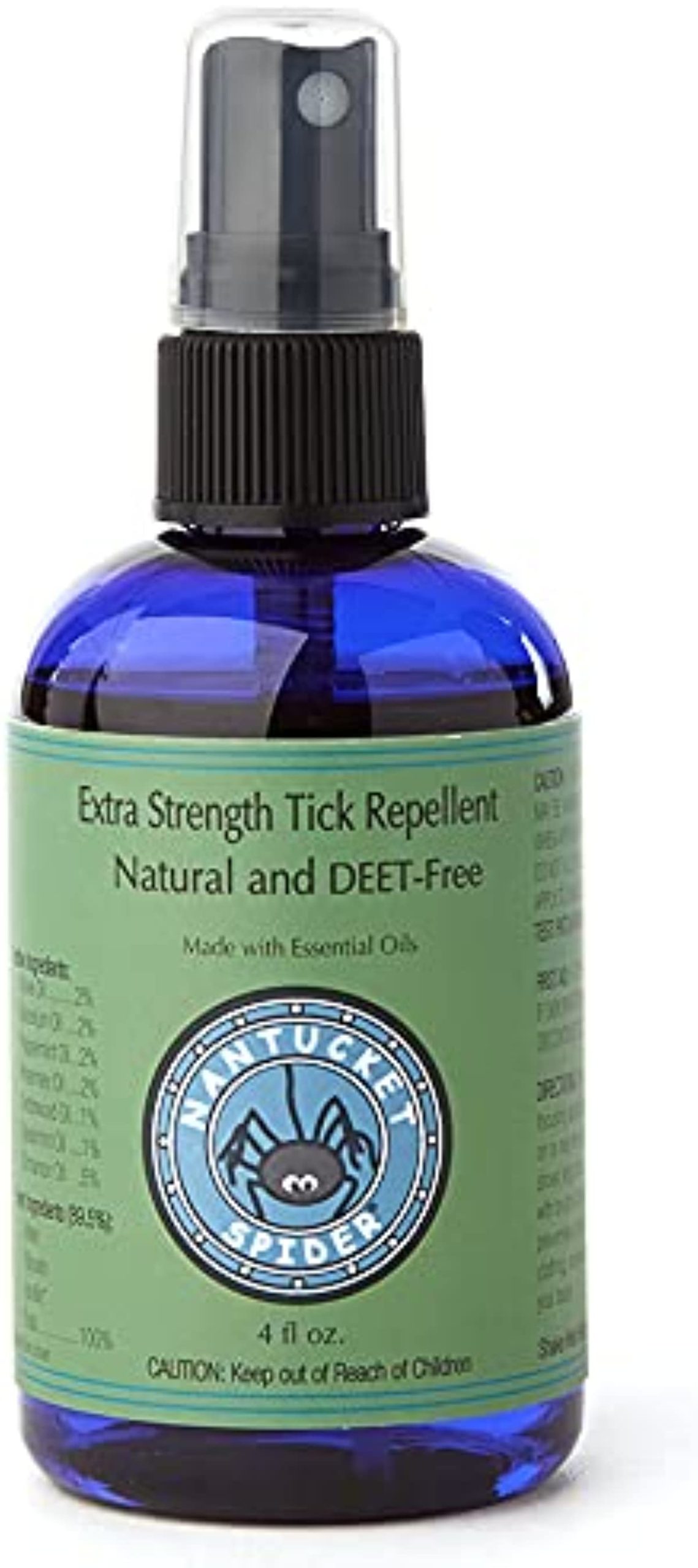 Nantucket Spider Extra Strength Tick Repellent Spray - 4 Ounce Travel Size | Natural Tick Repellent for People | Made in The USA with 100{62cf60b6af9dbea8298943f23643e6f3890df02340872d1f854d7239a35043f6} Organic Essential Oils