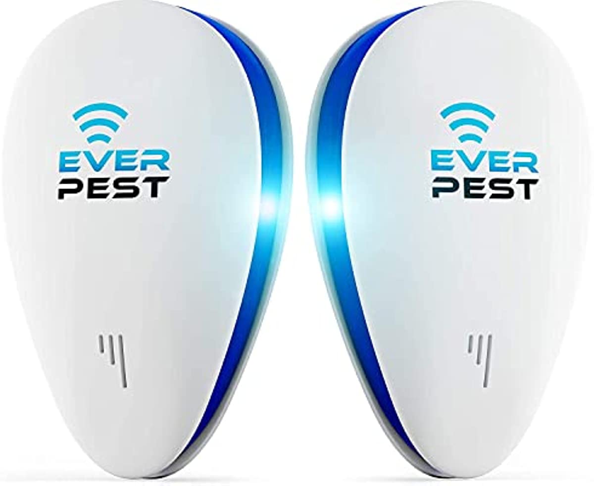 Ultrasonic Pest Repeller - Control Reject Device Plug and Repel Ants, Bed Bugs, Rodents, Spiders Cockroaches Bats Scorpion Bee Flea Mice Mouse Rat Roach Silverfish Tick Squirrel Plugin 2 Pack
