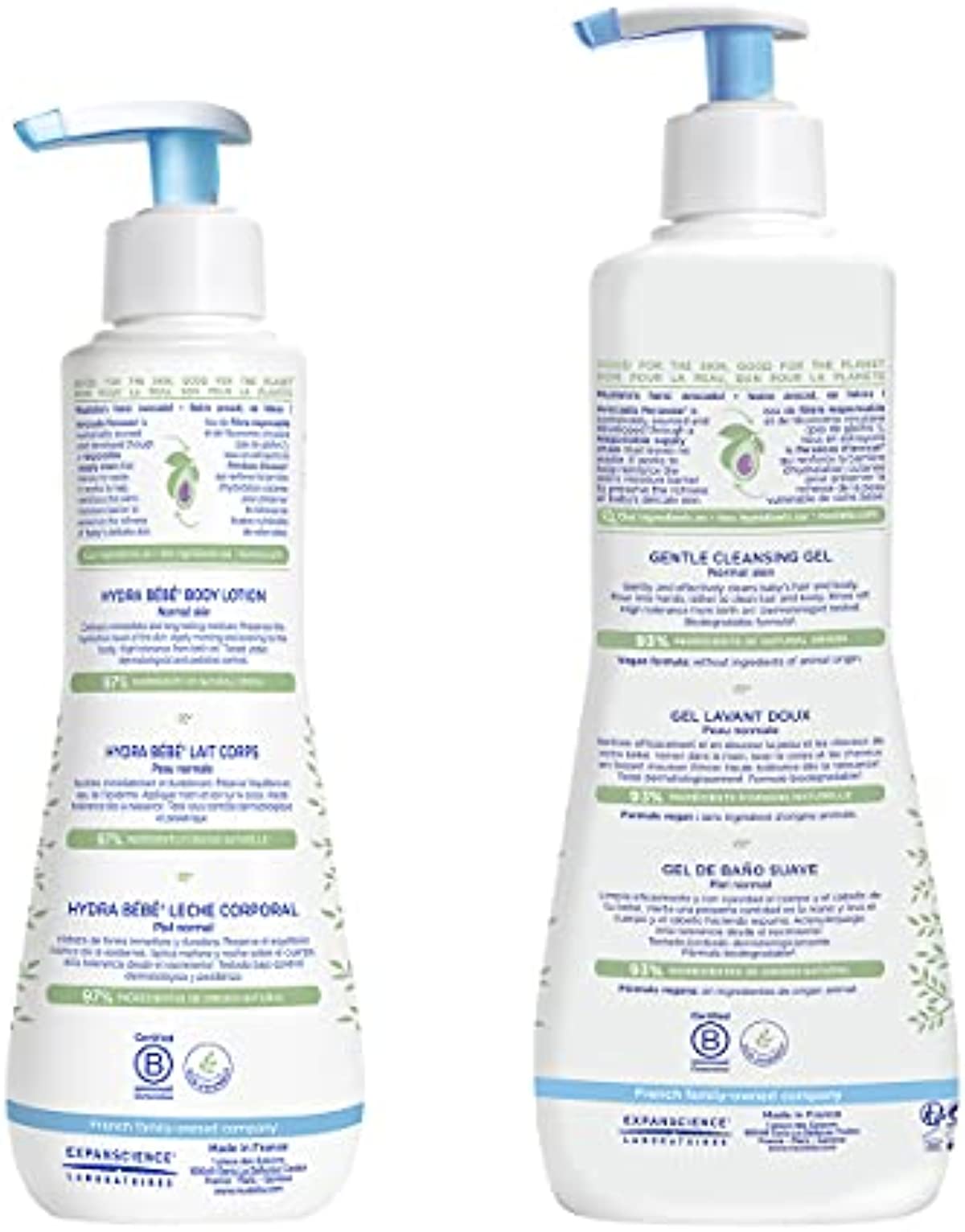 Mustela Baby Bath Time Gift Set - Baby Skin Care Essentials with Natural Avocado - Contains Hydra Bebe Body Lotion 10.14 fl. oz. & Gentle Cleansing Gel 16.9 fl. oz. - 2 Items Set