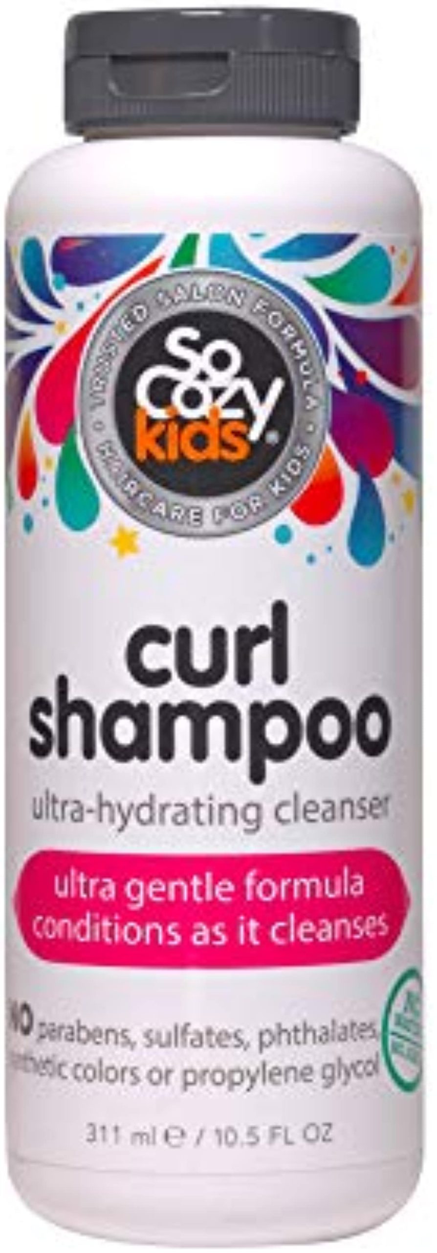 SoCozy Curl Shampoo | For Kids Hair | Ultra-Hydrating Cleanser | No Parabens, Sulfates, Synthetic Colors or Dyes, Sweet-Crème, 10.5 Fl Oz