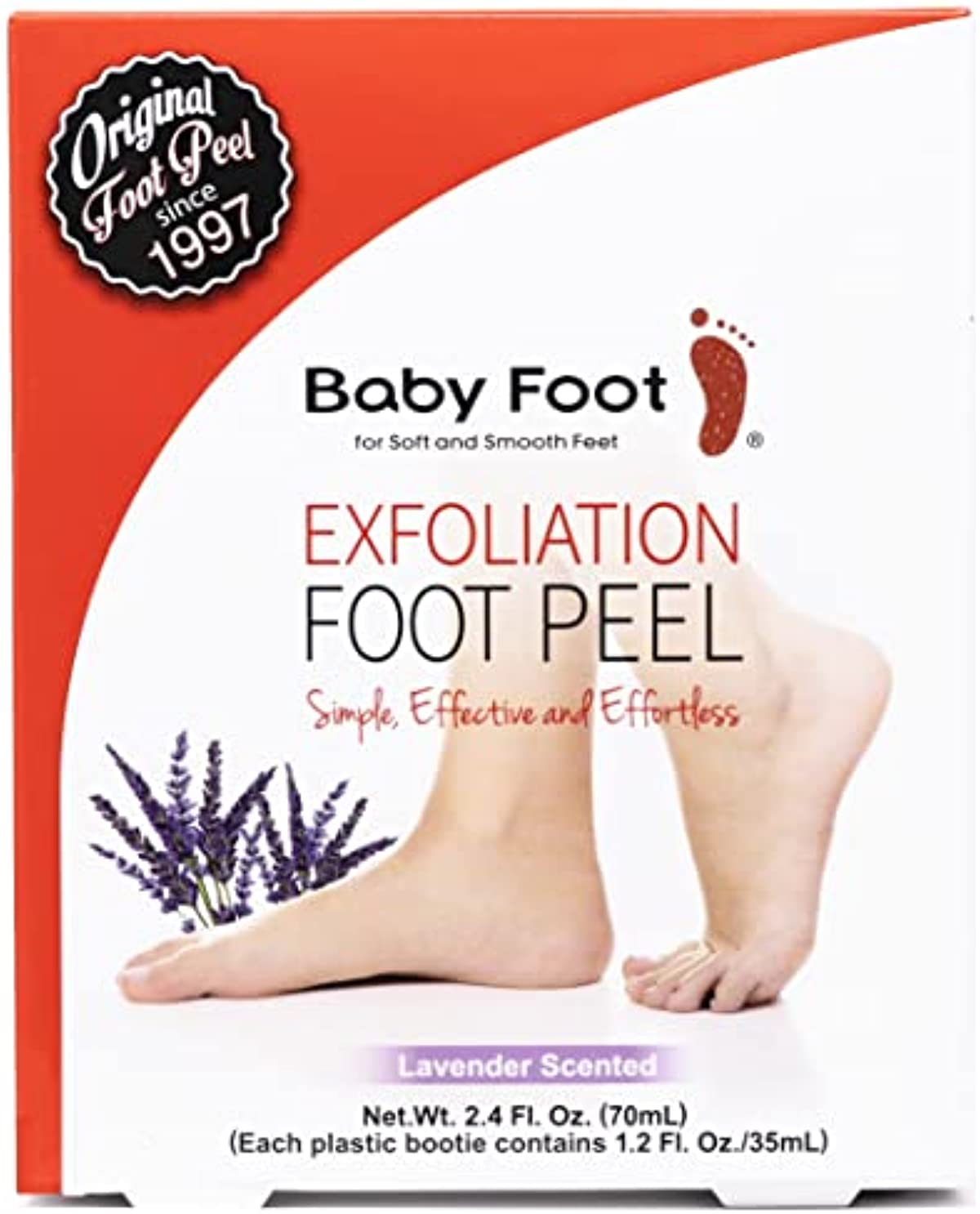 Foot Peel Mask - Baby Foot Original Exfoliant Foot Peel - Repair Rough Dry Cracked Feet and remove Dead Skin, Repair Heels and enjoy Baby Soft Smooth Feet 2.4 Fl. Oz. Lavender Scented Pair
