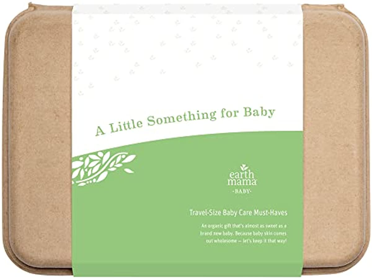 Earth Mama A Little Something for Baby Gift Set, Safe Skin Care Essentials for Newborn Baby Shower, 5 Piece Set