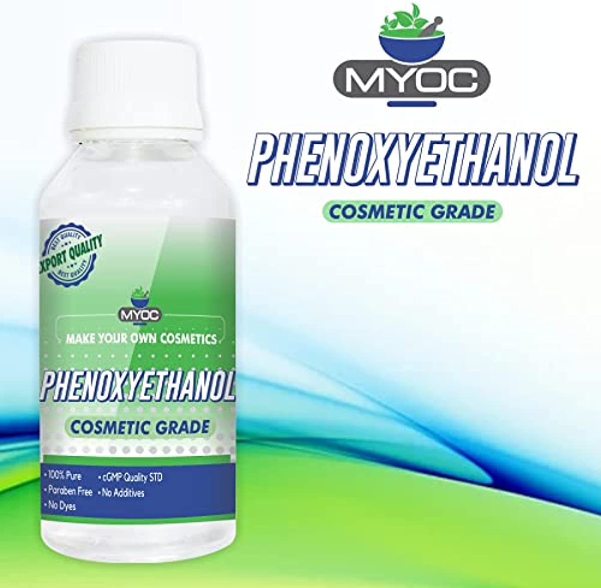 Myoc phenoxyethanol liquid | liquid for preservative,used in skin moisturizer, sunscreen, acne care, hair care, baby products, cosmetic products (240 Ml)