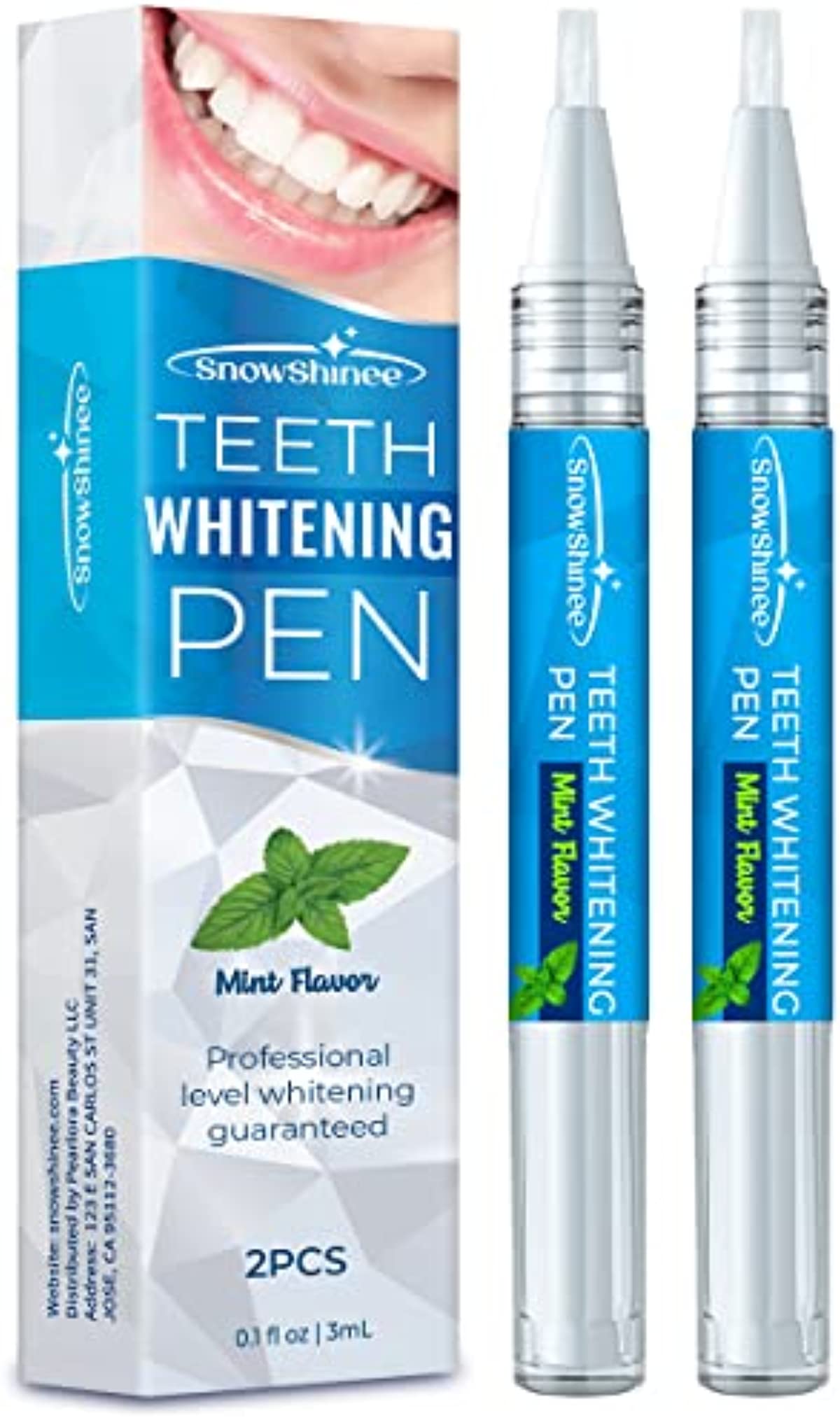 Teeth Whitening Pen - Teeth Stain Remover to Whiten Teeth - Effective & Painless Whitening, No Sensitivity, Easy to Use, Natural Mint Flavor, 2Pcs