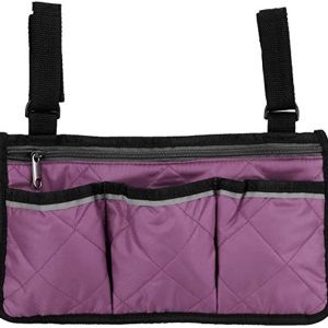 TOPINCN Multifunctional Wheelchair Side Hanging Bag Office Chair Storage Bag Armrest Pouch Organizer Hanging Pouch Wheelchair Accessories Keys Small Notebooks Pens (Purple)