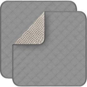 2 Pack Waterproof Seat Protector Pads Washable Reusable Absorbent Incontinence Chair Pads for Adults Children22 X21 (Gray)