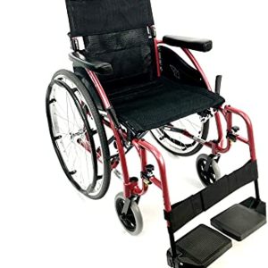 Karman Healthcare S-115 Ergonomic Ultra Lightweight Manual Wheelchair, Rose Red, 16\" Seat Width
