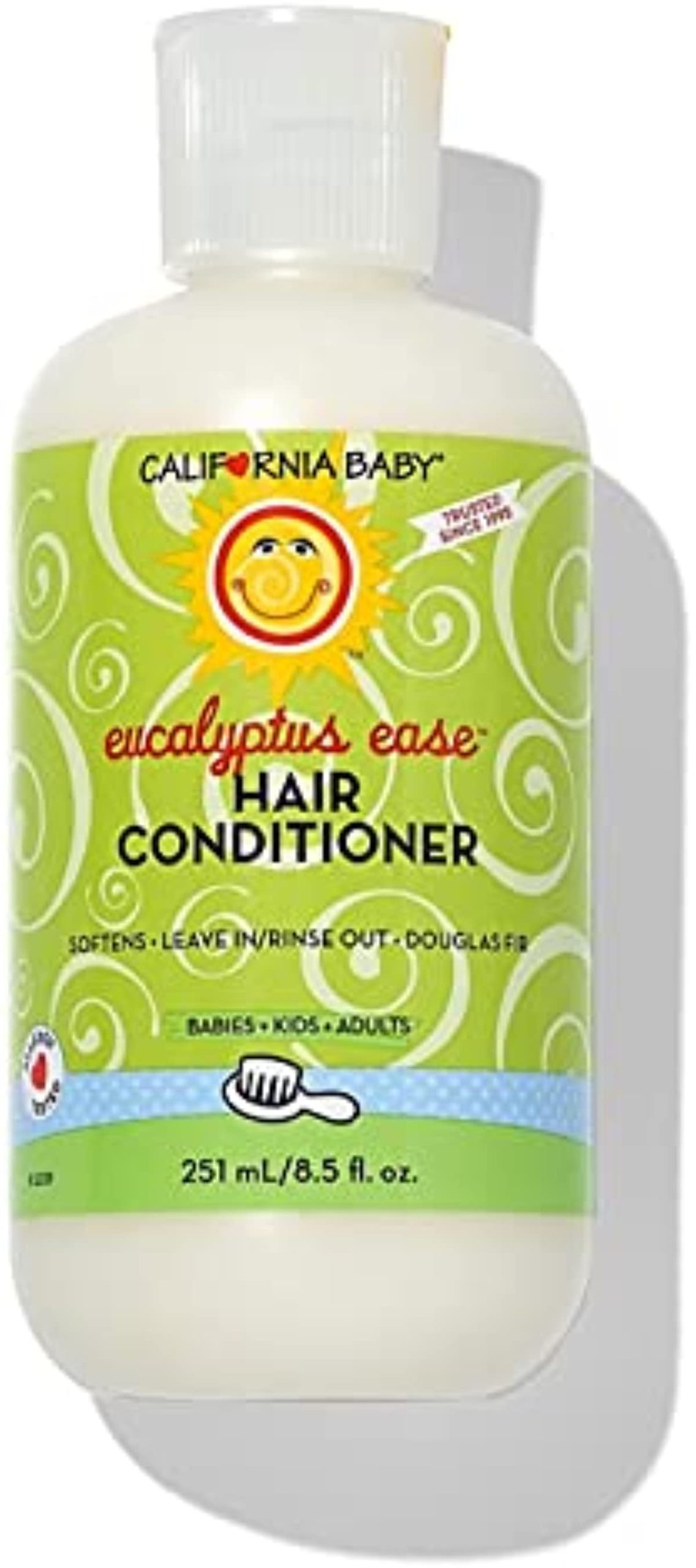 California Baby Eucalyptus Ease Hair Conditioner - Deep Conditioning & Soft Detangling Hair Care for Babies, Kids & Toddlers, Leave In & Rinse Out, 8.5oz