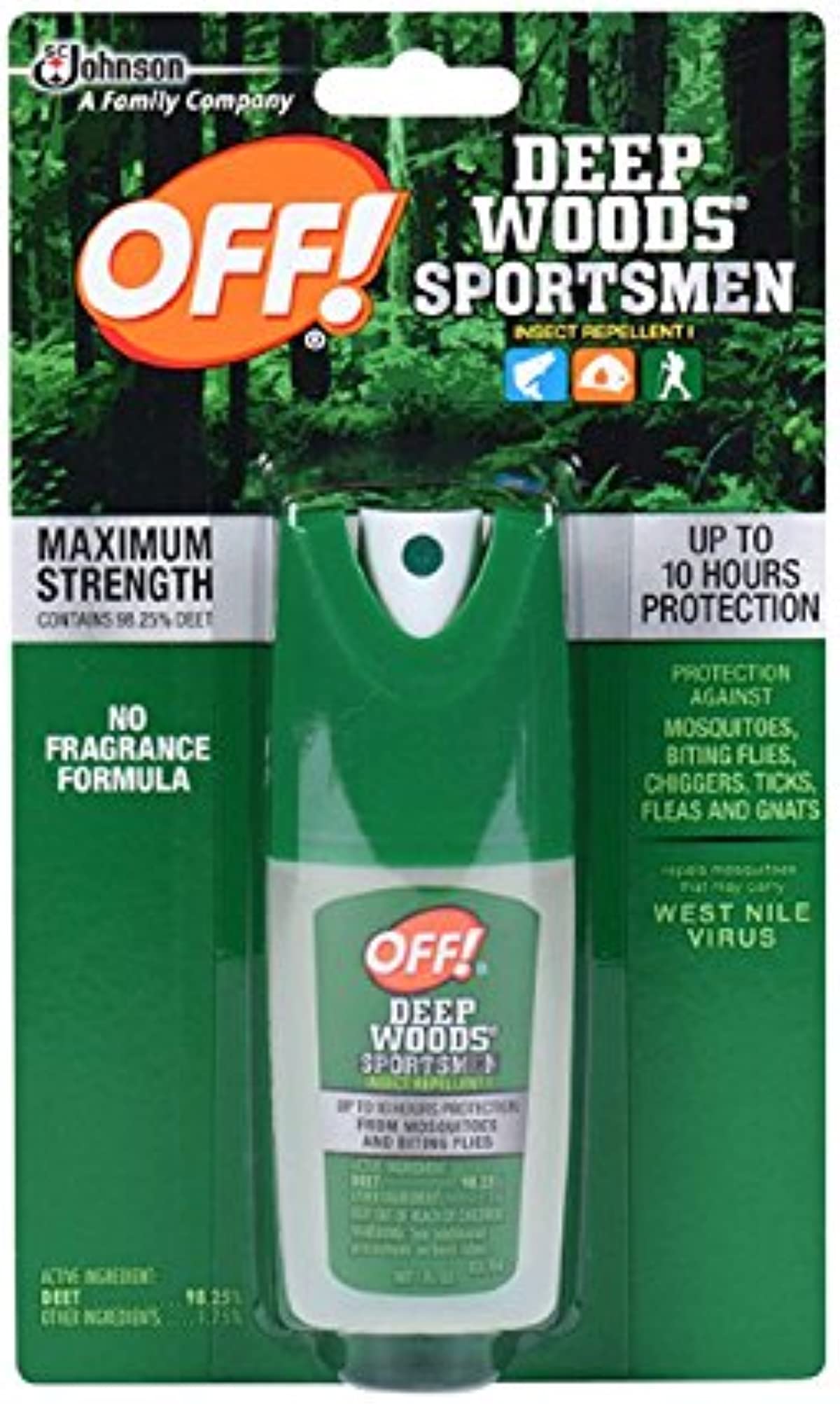 OFF! Deep Woods Sportsmen Insect Repellent Spritz, Maximum Strength, Bug Spray with up to 10 Hours of Protection, 1 oz (Pack of 12)