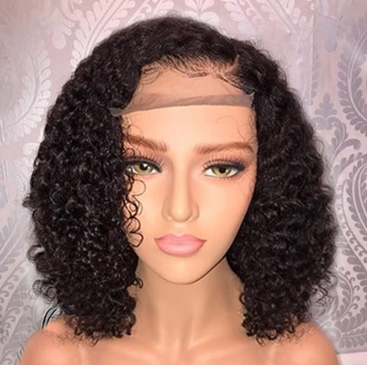 Dorosy Hair Lace Front Wigs Human Hair Wigs for Black Women 13x4 Lace Front Wigs Brazilian Wet Short Bob Curly Wigs Glueless Pre Plucked with Baby Hair(12 inch)