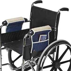 DMI Wheelchair Arm Pads, Wheelchair Armrest Pouch, Wheelchair Arm Pouch, Denim, Pair of 2