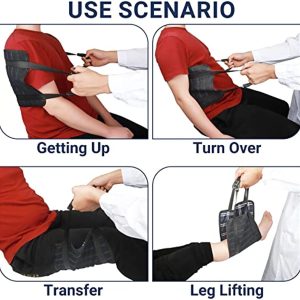 33.8Inch Bed Transfer Nursing Sling LMNOOP, Home Padded Assist Gait Belt, Mobility Standing and Lifting Aid for Elderly, Seniors, Disabled, Safely Move from Bed and Wheelchair for Patient Care