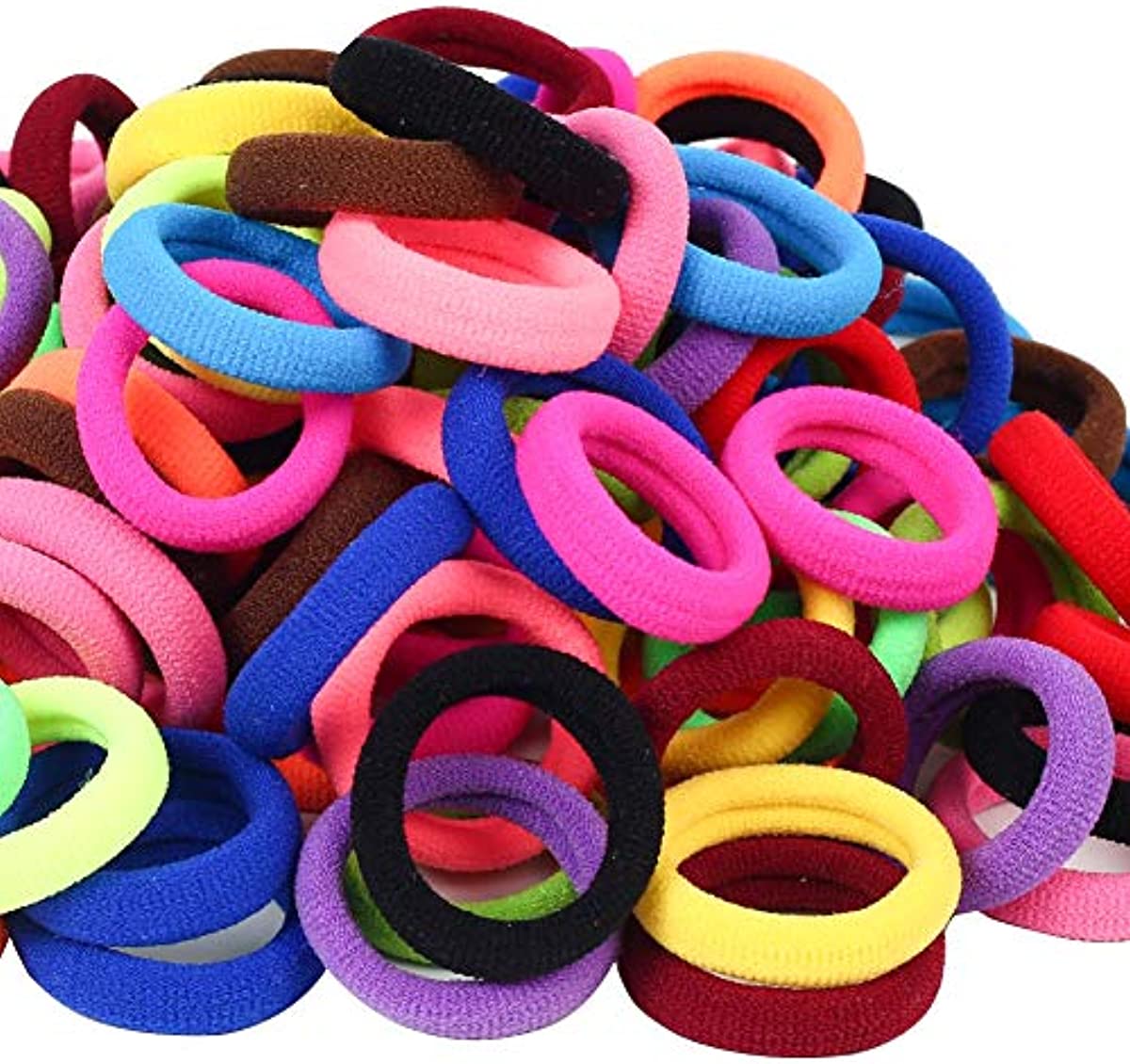 120 Pcs Baby Hair Ties, Cotton Toddler Hair Ties for Girls and Kids, Multicolor Small Seamless Hair Bands Elastic Ponytail Holders(15 Colors )