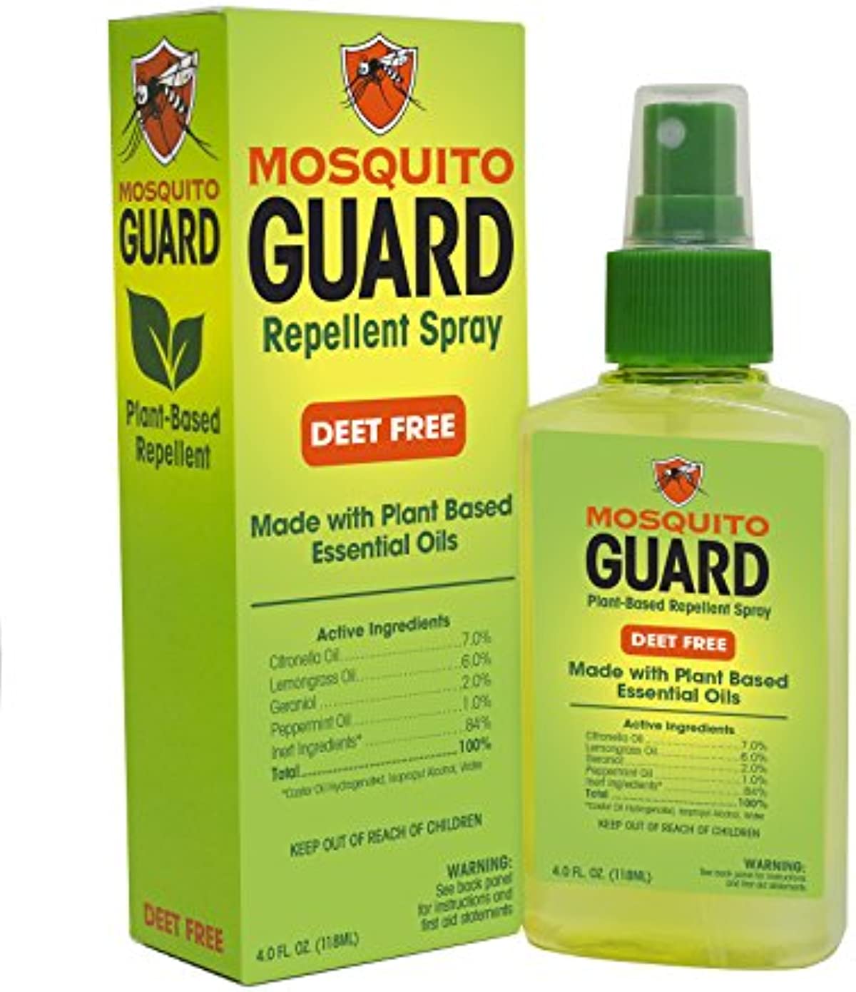 Mosquito Guard Mosquito Repellent Spray - 4oz Travel Bug Spray for People, Natural Mosquito Spray - Mosquito Repellent for Patio and Outdoor