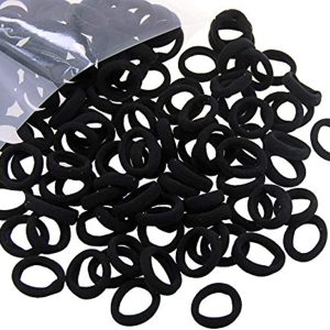 Miuance Baby Kids girls Small Size Hair ties No damage ouchless hair elastics No Crease Ponytail holders Tiny Soft elastic rubber bands ,Black 120 PCS
