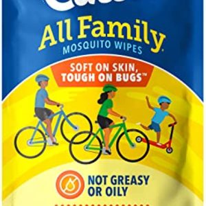 Cutter 95838, Resealable Pouch, 1-pack, Family Mosquito Wipes, 15-Count