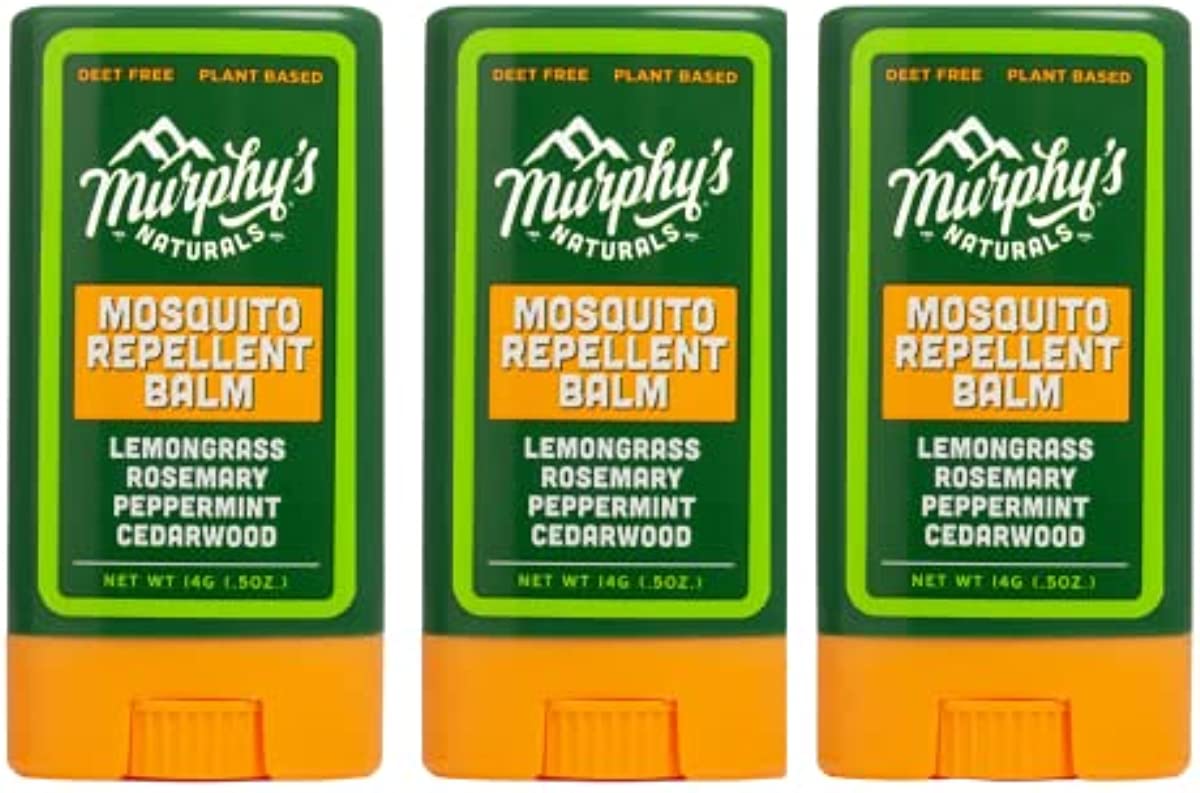 Murphy\'s Naturals Mosquito Repellent Balm Stick | Plant Based, Natural Ingredients | DEET Free | Travel/Pocket Size | 0.5 oz | 3 Pack