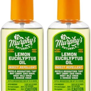 Murphy\'s Naturals Lemon Eucalyptus Oil Insect Repellent Spray | DEET Free | Plant Based, All Natural Ingredients | Mosquito and Tick Repellent | 4 Ounce Pump Spray | 2 Pack
