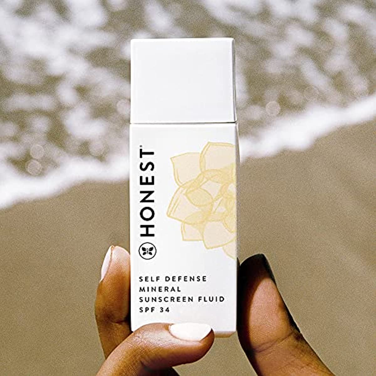Honest Beauty Self Defense Protecting Mineral Sunscreen Fluid Spf 34 with Non Nano Nineral Sunscreen Fluid | Daily Face Sunscreen | Dermatologist tested + Hypoallergenic | Reef friendly | 1 fl. oz.