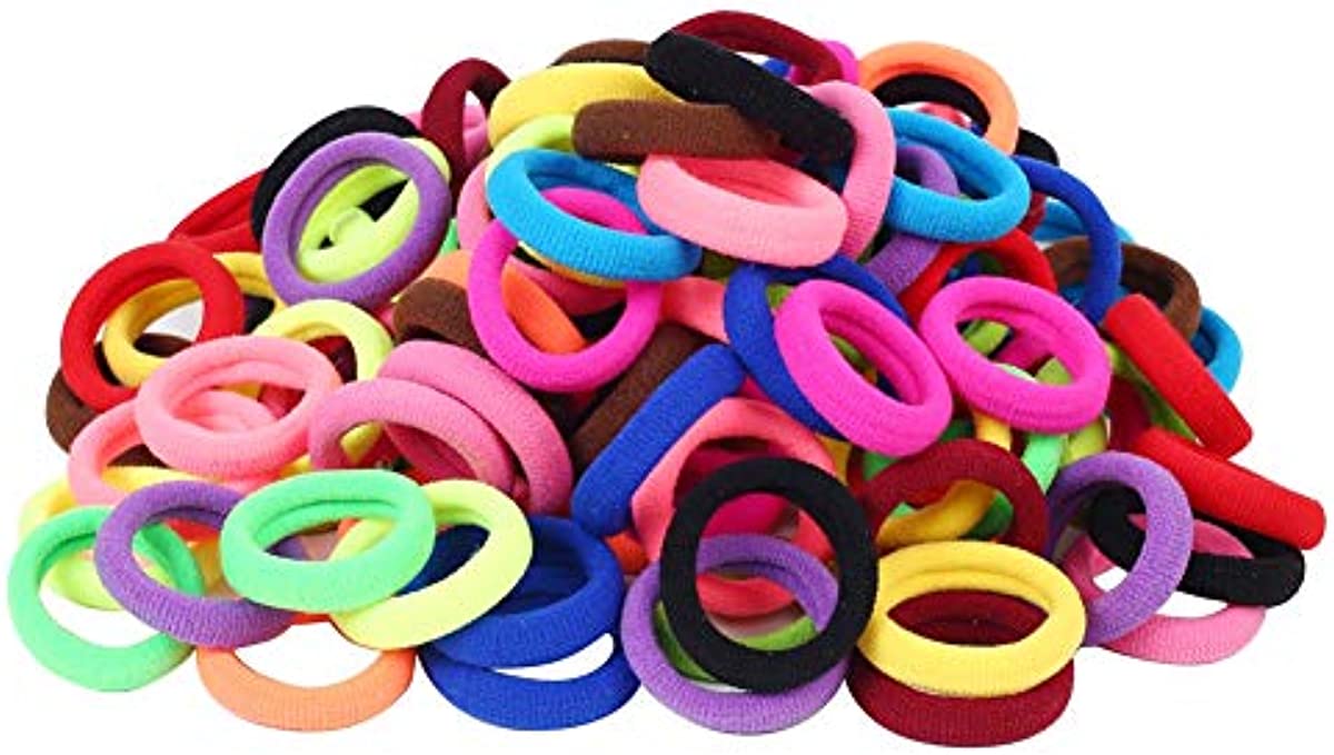 120 Pcs Baby Hair Ties, Cotton Toddler Hair Ties for Girls and Kids, Multicolor Small Seamless Hair Bands Elastic Ponytail Holders(15 Colors )