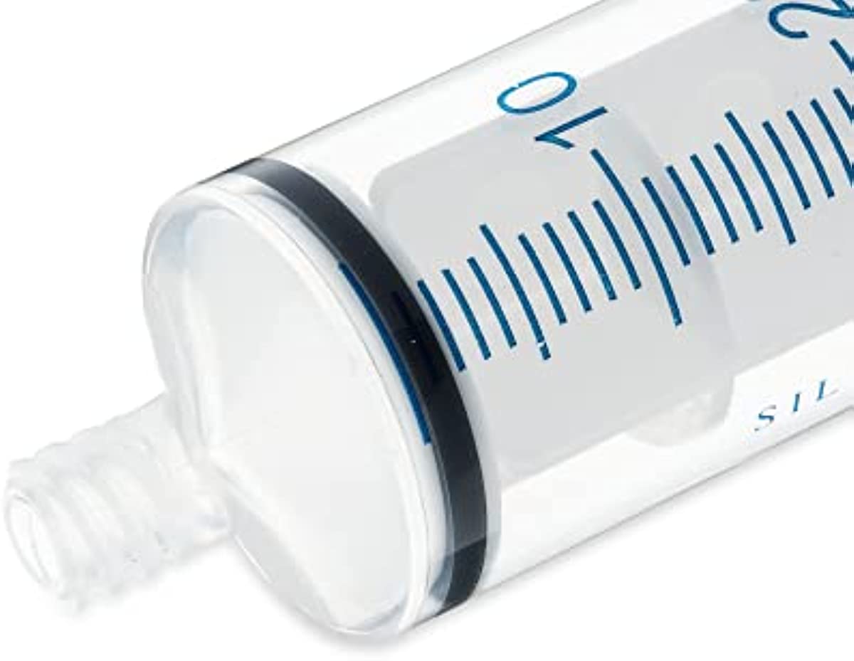 BASIK 60ml Enteral Feeding Syringe ENFIT Screw On Connection with Caps | 60cc Syringe | Reusable Silicone O-Ring Syringe | Tube Feeding | White Clean Assure Plunger Economical And Ecological